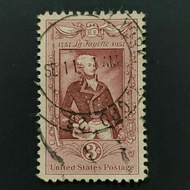 1957 Stamp USA-Complete Used Stamp-3c Portrait Of The General Marquis de Lafayette-1757-1834 On his 