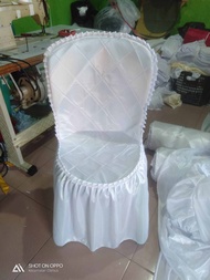 sarung kursi plastik Napoli putih polos,isi 50 pis