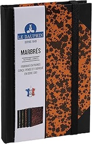 Le Dauphin - Ref 167204D - Marble Index - Notebook with 192 Lined Pages - Dimensions 17.0 x 11.0 cm 