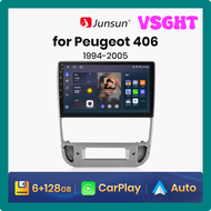 VSGHT Junsun V1 Ai Voice Wireless Carplay Android Car Radio สําหรับ Peugeot 406 1994 - 2005 4G มัลติมีเดียในรถยนต์ Gps 2din Car Radio DRNER