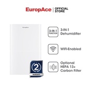 EuropAce 14L Smart Dehumidifier|EDH 3140D|Standalone Air Purifier with Smart Wifi