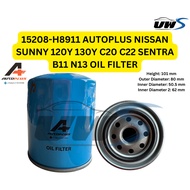 15208-H8911 AUTOPLUS NISSAN SUNNY 120Y 130Y C20 C22 SENTRA B11 N13 OIL FILTER