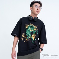 GALLOP : Mens Wear D&amp;D Oversized T-Shirt เสื้อยืดโอเวอร์ไซส์ รุ่น GDDT9002 สี Dark Black - ดำ / ราคาปกติ 1190.-