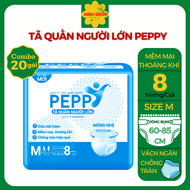 [Quà tặng 0đ] Combo 20 gói Tã Bỉm quần người lớn người già Peppy M8/L7/XL7 miếng/gói thấm hút mỏng n