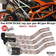 For KTM Duke 125 250 390 RC390 RC250 2017-2021 Motorcycle Exhaust System Escape Modified High Position Middle Link Pipe