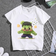 The Incredible Hulk American Animation Fashion New Summer Round Short Sleeves Tshirt Kids Tee Boys Child's Cool Clothes Shirt