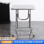 Stainless Steel Folding Table Foldable round Table Small Square Table Dining Table Commercial Dining Table Household Table and Chair Square Table