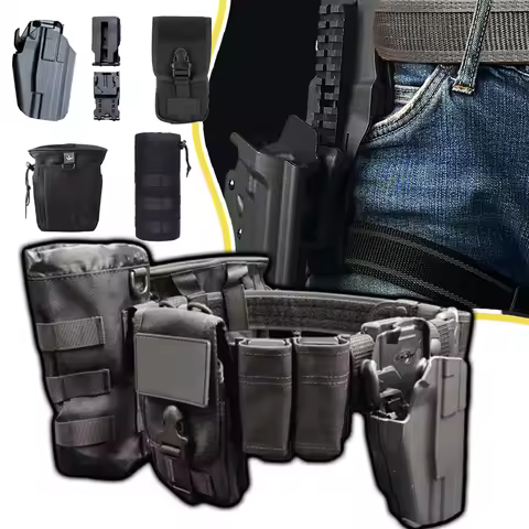 G17/18/19/22/34 Tactical Belt Sets Airsoft P320 P1 M92F Quick-draw Holster 5In1 Utility Kit Belt for