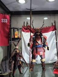 自組豪華真田幸村場景 COOMODEL SE029 SE032 PE004 1/6 1/12  真田信繁 真田幸村 井伊直政 日本第一兵 戰國系列 赤備鹿角脅力六文錢兜