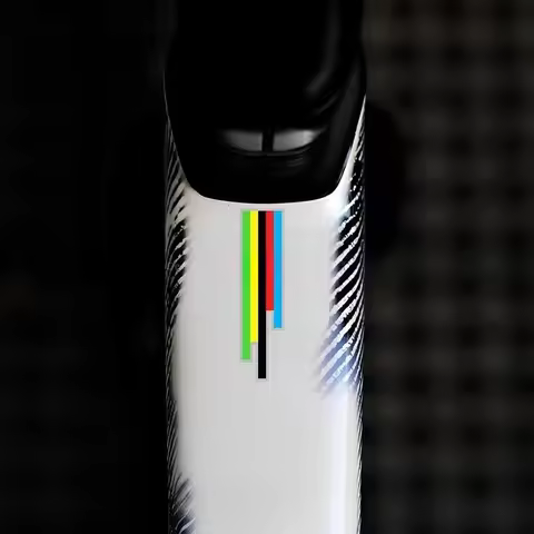 2-Piece UCI Champion Rainbow Sticker - Waterproof and Durable Vinyl Bike Frame, Front Fork, Upper Tu