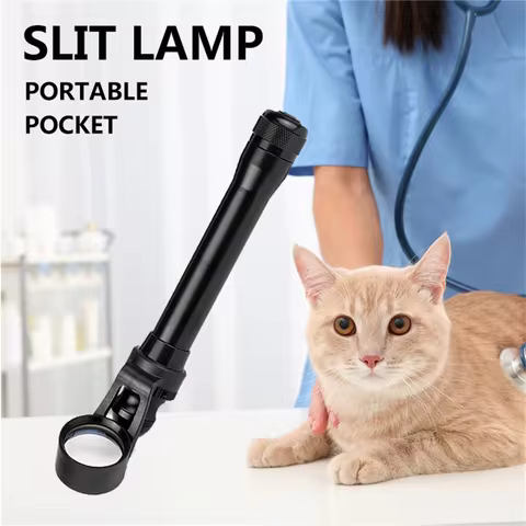 Pet Vet Veterinary Dog Cat Horse Eye Check Cataract Cornea Eyelid Sclera Iris Slitlamp Portable Hand