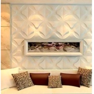 Wallpanel dinding 3D roster bata tempel motif bunga uk 50x50cm 