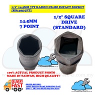 [SALES!] 1/2 INCH 14.5MM 7 POINT KADON CR-MO IMPACT SOCKET 7PT 7 POINT HEPTOGEN NUT OPENER 7 PT SOCK