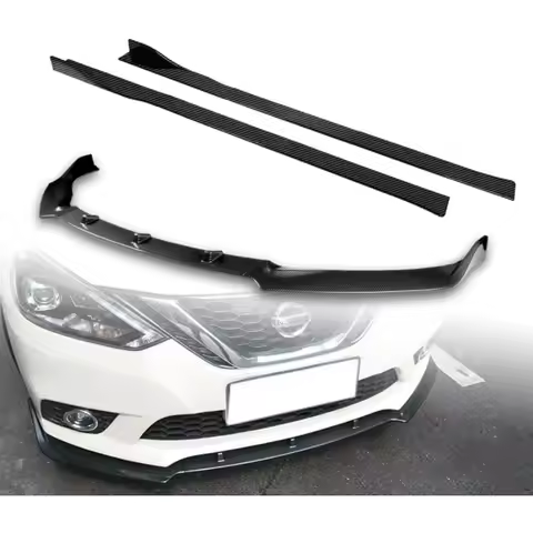 Q1-TECH 9-Piece Front Bumper Lip Side Skirt Extensions Diffuser Compatible with 2016 2017 2018 2019 