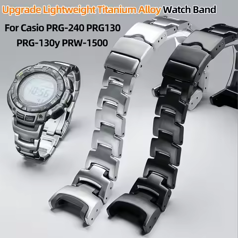 Upgrade Lightweight Titanium Alloy Metal WatchBand For Casio Prg-240 Prg130 Prg-130y PRW-1500 series