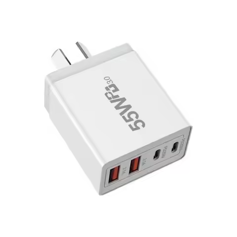 55W AU 2C2A 4-Port USB PD Wall Plug Charger with Type-C Port Mobile Phone Adapter QC 3.0 Fast Chargi