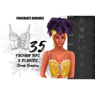 數碼 Procreate 應用程序的 35 個時尚上衣和襯衫印章