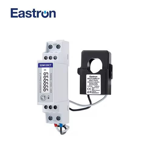 SDM120CT-MV+ESCT-TU10 50A/0.1V,1 Phase 2 Wire, 230V, RS485 Modbus, Measure kwh,kvarh,U,I,P,Q,PF,Hz,D