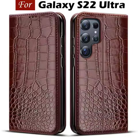 For Samsung Galaxy S22 Ultra case flip Leather Silicone Luxury Wallet Phone Case For Samsung S22 Ult
