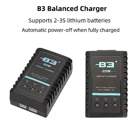 B3 20W Fast Charger for Model Aircraft Fixed-Wing UAV 7.4V 11.1V LiPo Battery Balanced Charging 2-3S