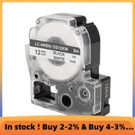 5 Pack Replace -4WBN LC-4WBN9(SS12KW) Label Tapes for  LabelWorks LW300 LW400 LW500 LW700 Black On W