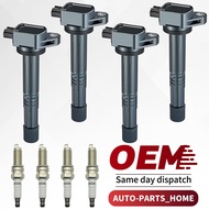 4X Ignition Coils + Iridium Spark Plugs for Honda Acura 2.4L UF602 30520-R40-007