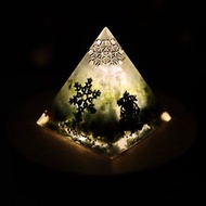 【母親節禮物】綠色雪花樹-奧剛金字塔小夜燈Orgonite水晶療癒奧