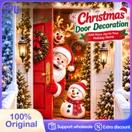 Christmas Door Cover 2.1x0.9M Santa Claus Backdrop Banner Merry Christmas Home Party Decorations