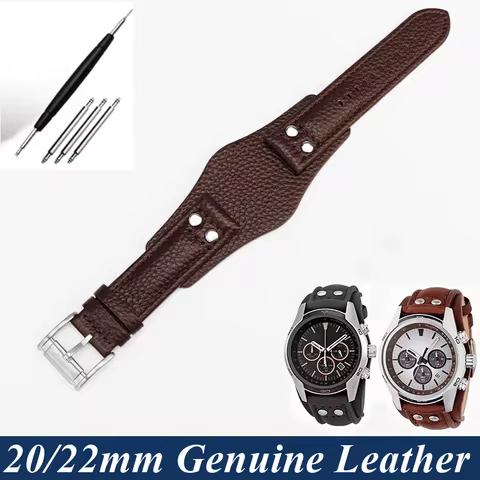 20/22mm Genuine Leather Watch Strap For Fossil CH2564 CH2565 CH2891 CH3051 FS5875 Pebble Grain Band 