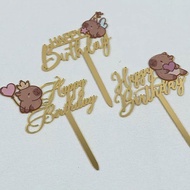 26 Capybara Birhtday Straw Topper Straw Deco l 26 Capybara Acrylic Cake Decorating Cake Flag Cake In