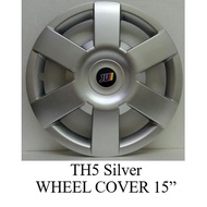TH5 Silver 15 Inches Wheel Cap Wheel Rim Cover 15’’ 1set 4pieces Wheel Cap Cover Rim