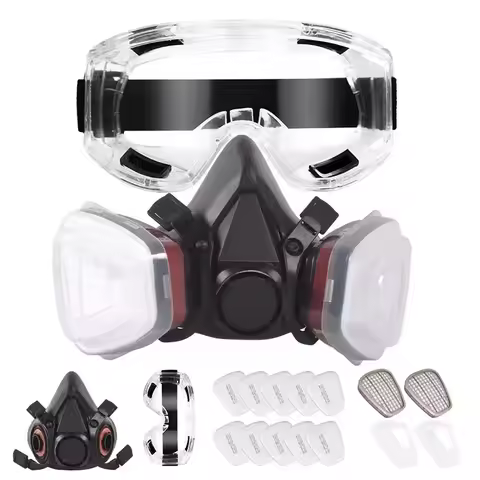 New 7-in-1/16-in-1 Black 6200 Gas Mask, Dust Mask, Half Face Mask, Spray Paint, Organic Vapor Chemic