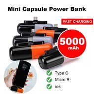 Mini PowerBank For Andriod and IOS Capsule Power Bank 5000mAh Emergency Phone Charger1214