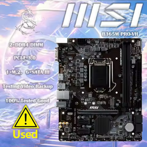 MSI B365M PRO-VH Intel LGA-1151 Micro-ATX LGA 1151 socket Supports DDR4 Memory, up to 2666 MHz Turbo