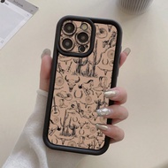 1 Ốp lưng điện thoại bảo vệ theo chủ đề phương Tây có thiết kế lỗ camera, ốp lưng màu đen dày và chố