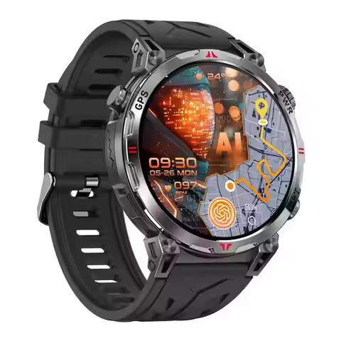 Men KC93 Smart Watch 1.56inch AMOLED GPS Positioning Outdoors Sports Fitness Tracker Bluetooth Calli