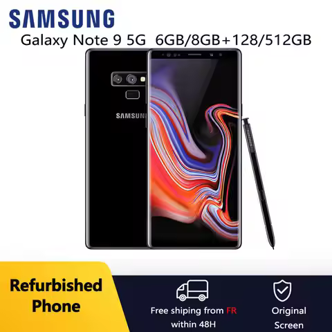 Refurbished Samsung Galaxy Note 9 Note 9 6/8GB+128/512GB Octa Core 6.4‘ NFC Snapdragon Original 4G L