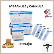 IV Cannula Sterile EO Disposable 50pcs/Box - Size 18G, 20G, 22G, 24G