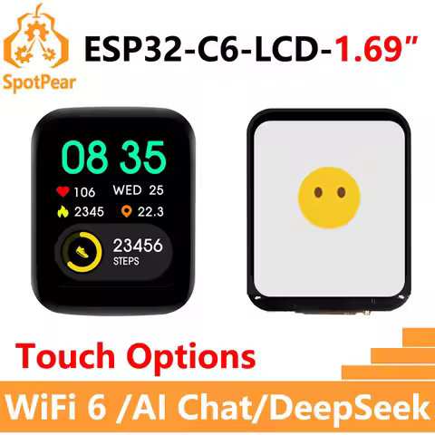 Waveshare ESP32-C6 1.69inch Touch LCD Option DeepSeek AI Voice Chat 1.69 inch Display 240x280 TouchS