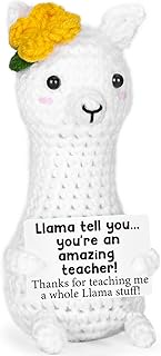 Thank You Teacher Gifts Appreciation Gifts for Women Men, Positive Crochet Llama Teachers Week Birth