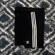 Adidas 3 stripes black shorts