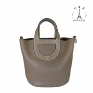 【巴黎站二手名牌專賣店】＊現貨＊HERMES 愛馬仕 真品＊B刻大象灰銀釦In the Loop23豬鼻子菜籃子水桶手提包