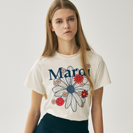 2025ใหม่ MARDI MERCREDI SLIM เสื้อยืด FLOWERMARDI BLOSSOM