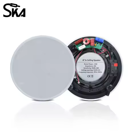 6.5 Inch 30W Ceiling Speaker 2-way Flush Mount In Wall Ceiling Music Loudspeaker Home Theater Sound 