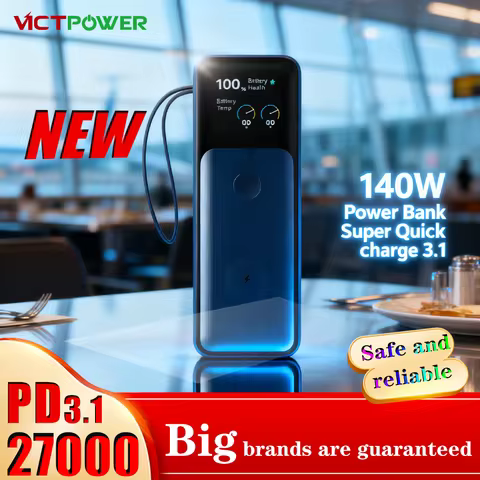 Victpower 27000mAh PD3.1 USB - C Power Bank 140W Fast Charging Portable External Battery for MacBook