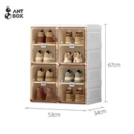ANTBOX ตู้เก็บรองเท้า 16/24/32/40 คู่ ไม่ต้องติดตั้ง แบบพกพา วางซ้อนกันได้ พับได้ มั่นคง ที่เก็บรองเ