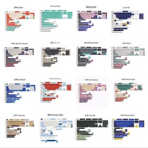 GMK Keycap Sets Poke Pharaoh Coffee Cherry Profile DYE Subbed Keycaps For MX Switch GH60 GK61 64 68 