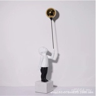 Sculpture Crafts Creative Hold Little Boy Sales Station Balloon Modern Simple Hall Decoration Deskto