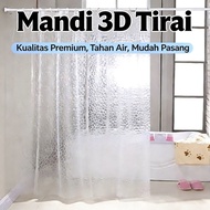 Cubic Shower Curtain 180X180Cm Premium 3D Shower Curtain