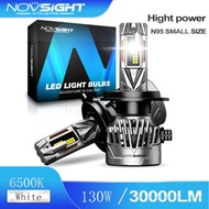 NOVSIGHT N95 2Pcs 6500K White 130W 30000LM Car H4 H7 H11 9005 9006 LED Headlight 6500K Integrated Ca